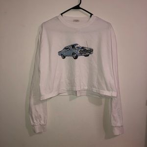 brandy melville long sleeve cropped shirt